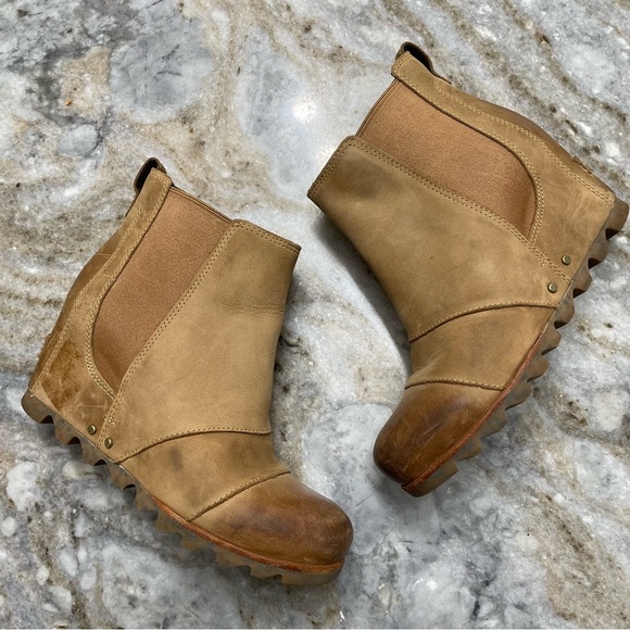Sorel Lea Wedge Leather Boots Women’s 7.5 - Picture 2 of 11